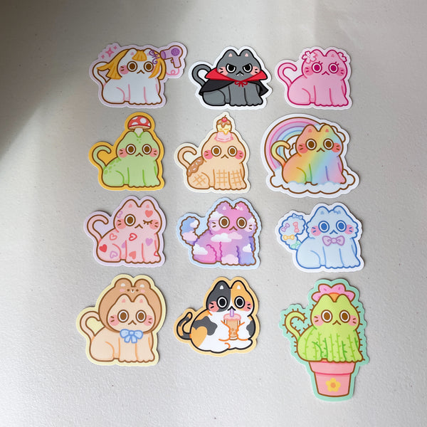 Cute Cat Heavy Duty Waterproof Vinyl Diecut Stickers - Vol 1