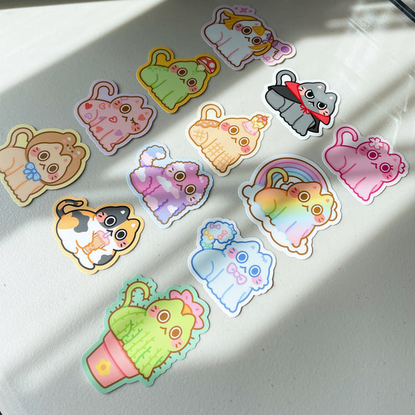 Cute Cat Heavy Duty Waterproof Vinyl Diecut Stickers - Vol 1