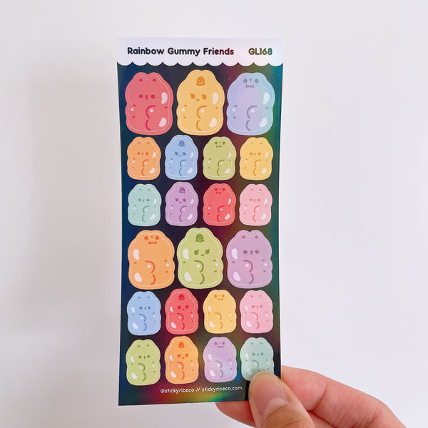 Gummy Friends Holographic Pearl Vinyl Deco Stickers