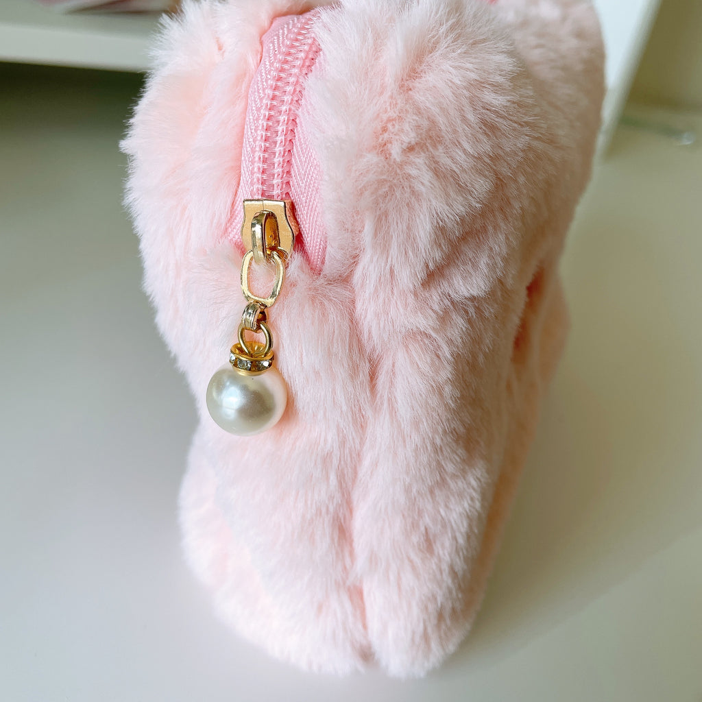 Cherry Decor Fluffy Bucket Bag