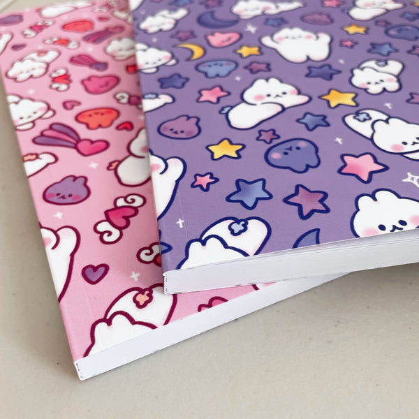 Cute Flying Bunnies Softcover Dotted Journal