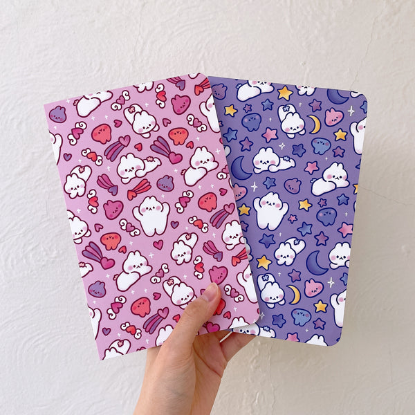 Cute Flying Bunnies Softcover Dotted Journal