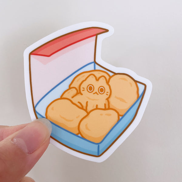 Chicken Nuggets Cute Cat Heavy Duty Waterproof Vinyl Diecut Sticker