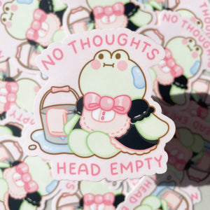 No Thoughts Head Empty Matcha the Frog Maid Heavy Duty Waterproof Vinyl Diecut Sticker