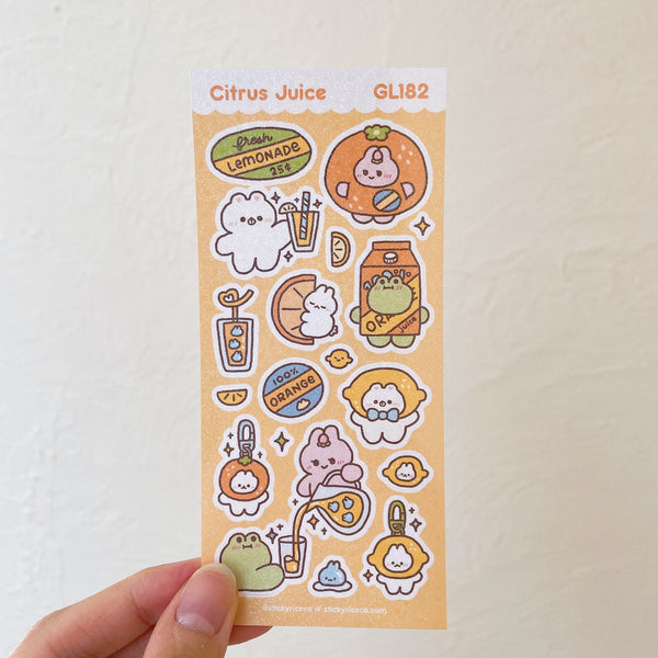 Citrus Juice Holographic Glitter Vinyl Deco Stickers