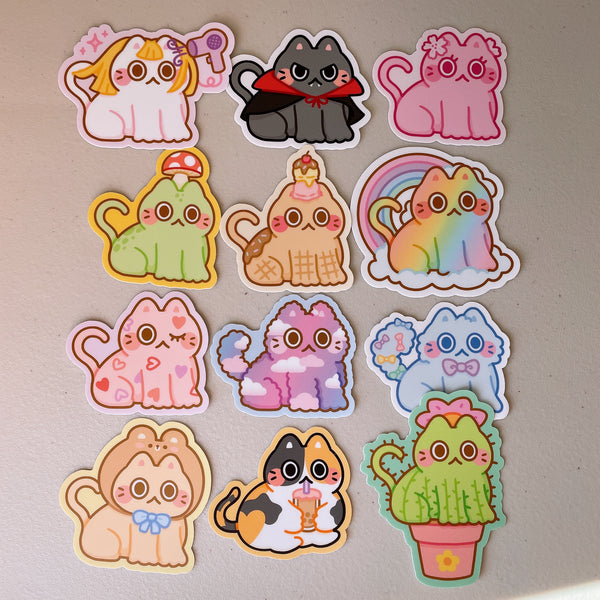 Cute Cat Heavy Duty Waterproof Vinyl Diecut Stickers - Vol 1