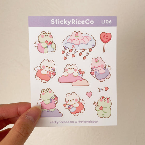 Cupid StickyRiceCo Friends Valentine's Day Sticker Sheet