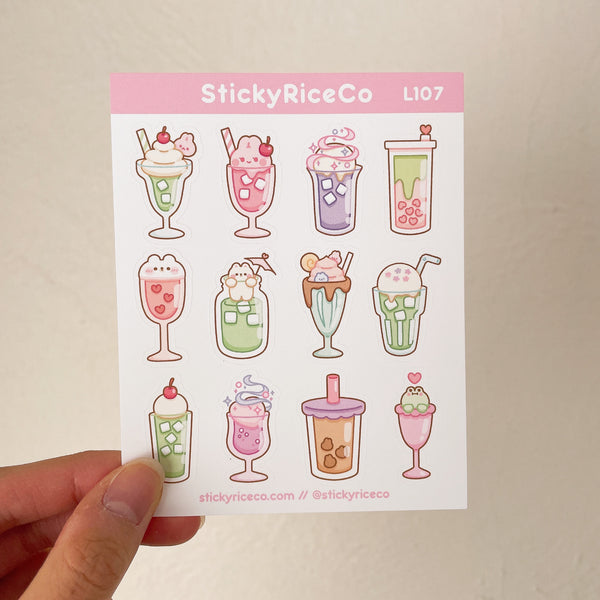 Cute and Dreamy Drinks Sticker Sheet