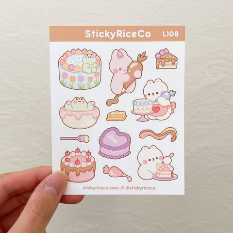 Baking Cakes StickyRiceCo Friends Sticker Sheet