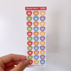 Sparkle Heart Holographic Glitter Vinyl Deco Stickers