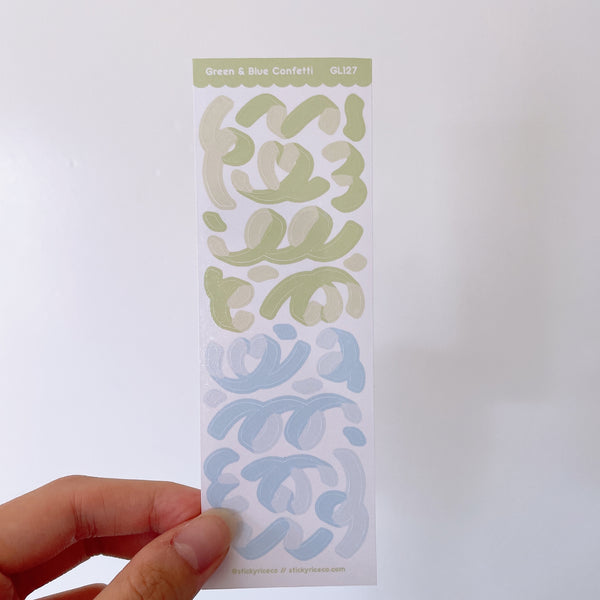 Confetti Ribbon Holographic Glitter Vinyl Deco Stickers