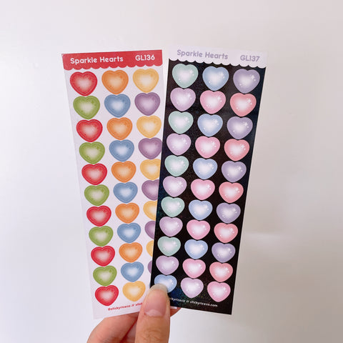 Sparkle Heart Holographic Glitter Vinyl Deco Stickers